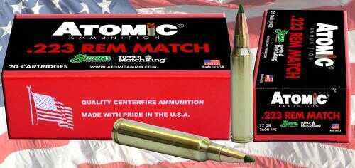 Atomic 77gr Tipped Matchking 223 Rem Ammo 20 Rounds