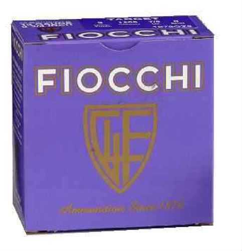 A purple box of Fiocchi Ammo 12 Gauge 2 3/4 1 oz Lead #8, featuring the FIOCCHI brand in white and gold shield logo; comes with 250 premium target rounds for those seeking quality lead shot.