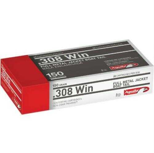 Aguila 308 Winchester 150 Grain FMJ Ammunition 20 Rounds