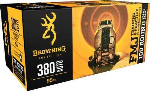 Browning 380 ACP 100 Rounds Ammunition – Reliable Full Metal Jacket Performance