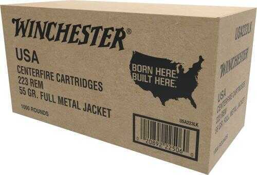 Winchester 223 Remington 5.56 55 Grain FMJ Ammo 1000 Rounds