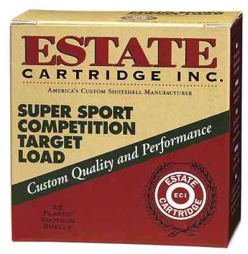 A box of Estate Cartridge 28 Gauge Ammunition, 250 rounds of 3/4 oz lead #9, offers custom quality and reliable target loads, with distinctive red and tan design from Estate Cartridge.