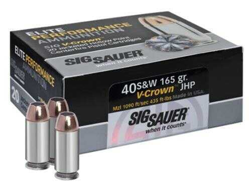 Sig Sauer E40SW150 V-Crown 40 S&W Ammunition – Maximum Weight Retention and Optimal Expansion