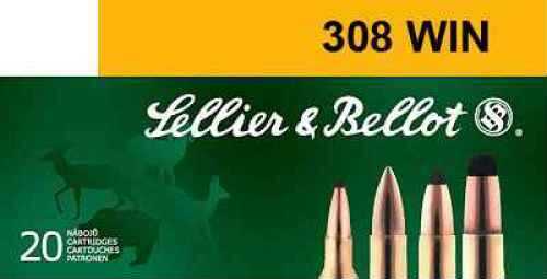 308 Winchester Sellier and Bellot 180gr FMJ Ammo 20 Rounds