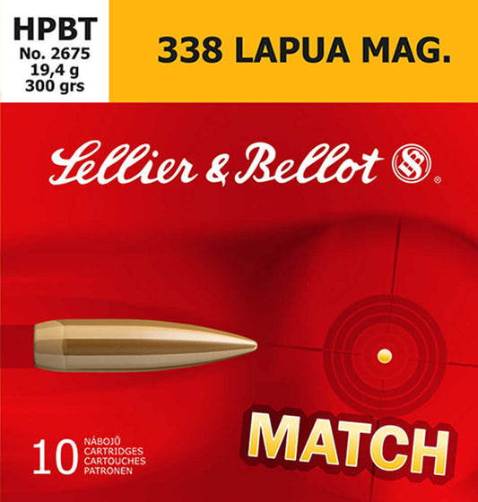 338 Lapua Magnum Sellier and Bellot 300 Grain HPBT 10 Rounds
