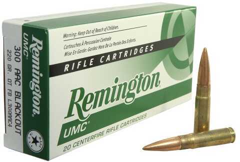 300 Aac Blackout 20 Rounds Ammunition Remington 220 Grain Open Tip Flat Base