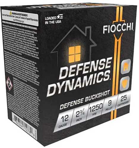 Fiocchi 12 Gauge 2.75in Buckshot 9 Pellets 1250fps 25 Rounds