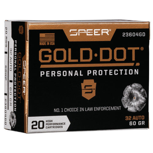 Speer Gold Dot 32 ACP Ammunition – 60 Grain Hollow Point for Optimal Performance