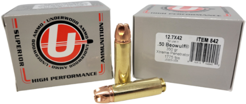 Underwood .50 Beowulf 350 Grain FMJ Ammo, 20 Rounds
