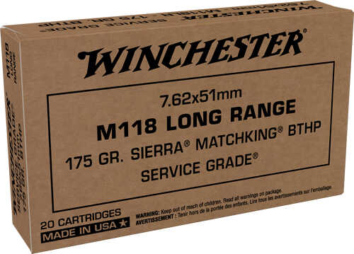 Winchester 7.62 NATO 175 Grain Hollow Point Ammo 20 Rounds