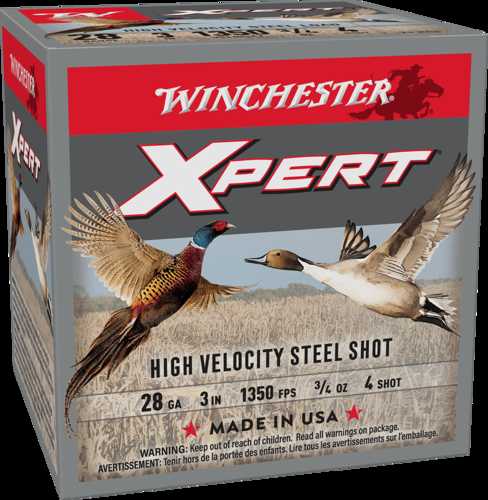 Winchester XPERT Steel 28 Gauge 3in Number 4 Oz Shot 25