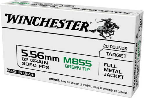 Winchester USA 5.56 NATO 62Gr Green Tip Ammo 300 Round Can