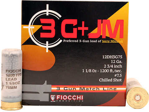 Fiocchi 3 Gun Match 12 Gauge Shells 2 3/4 7 1/2 Shot 25 Rds