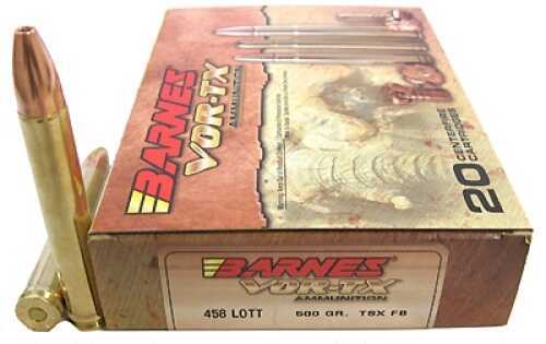 Barnes 458 Lott 500Gr TSX FB Ammo for Hunting - 20 Rounds