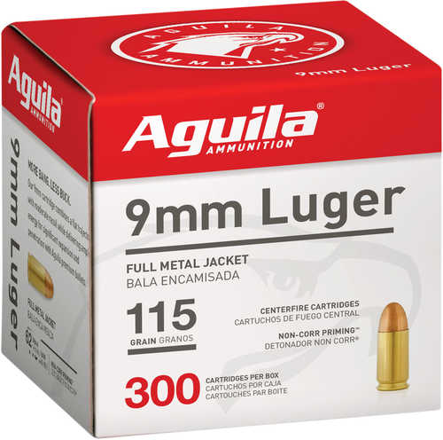 Aguila 9mm Luger 300 Rounds Ammunition – Full Metal Jacket for Target Shooting
