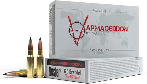 Nosler 6.5 Grendel 90 Grain Varmint Tip Ammunition, 20 Rounds