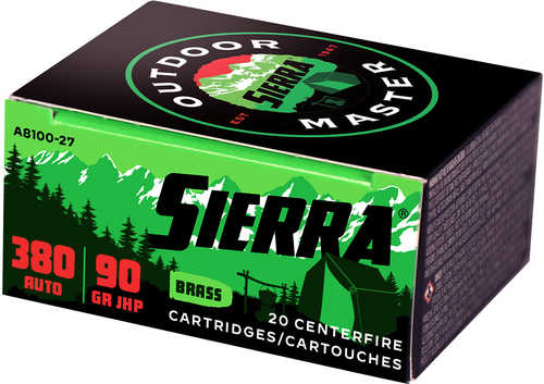 Sierra Outdoor Master 380 ACP – Economical 90 Grain Jacketed Hollow Point