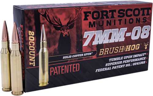 7mm-08 Remington 120 Grain Fort Scott Munitions Copper Ammo
