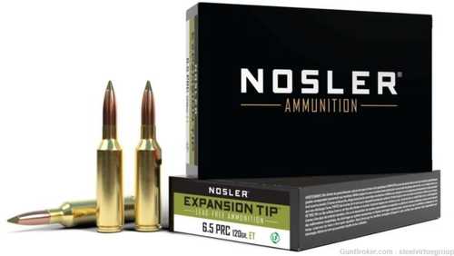 Nosler 6.5 PRC 120 Grain E-Tip Ammunition, 20 Rounds