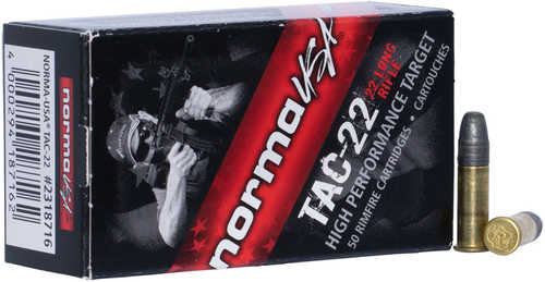 Norma 22 Long Rifle Ammunition - 50 Rounds of 40 Grain Lead Round Nose