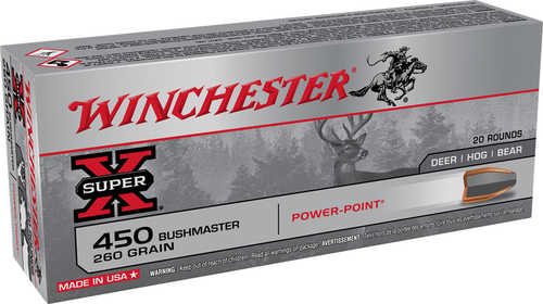 Winchester 450 Bushmaster 260 Grain Power-Point Ammo 20 Rd
