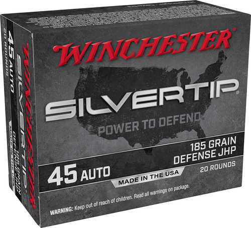 Winchester Silvertip 45 ACP 185 Gr Jacket Hollow Point – Trusted Performance for Defense