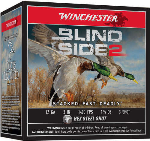 Winchester Blind Side 2 12 Gauge 3 Inch 1 3 8 Oz 3 Shot 25rd