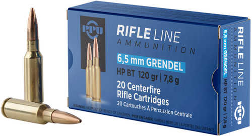 PPU 6.5 Grendel 120 Grain HPBT Rifle Ammunition 20 Rounds