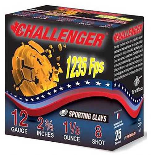 Challenger Sporting Clay 12 Gauge 2 3/4 1 1/8 Oz #8 Ammo