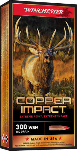 Winchester 300 WSM 180 Grain Copper Extreme Point Lead Free