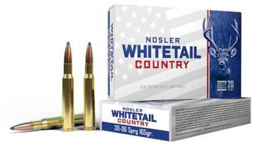 Nosler 40125 Whitetail Country 30 06 165 Spitzer Boat Tail