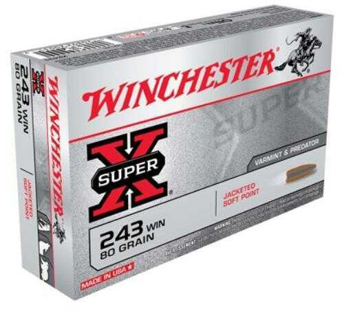 Winchester 243 80 Grain Soft Point Ammunition 20 Rounds