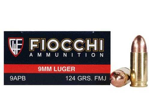 Fiocchi 9mm Luger 50 Rounds Ammunition – Reliable Brass-Cased Performance