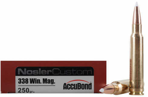 Nosler 225 Grain Accubond 338 Win Mag Ammo 20 Rounds