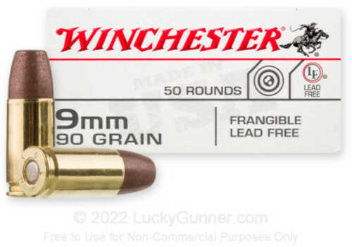 Winchester 9mm Luger 50 Rounds Ammunition – 90 Grain Frangible Performance