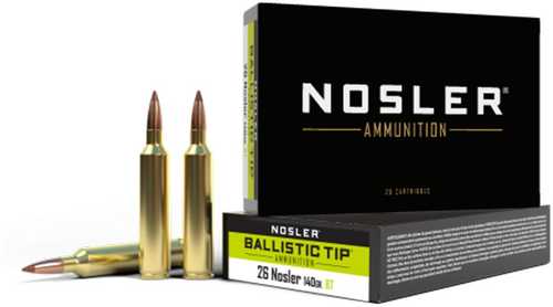 Nosler 26 Nosler 140 Ballistic Tip Ammunition 20 Rounds