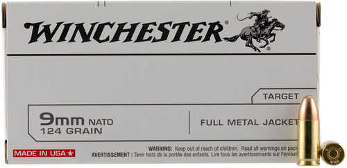 Winchester 9mm NATO 124 gr Full Metal Jacket Ammo – Consistent Performance and Outstanding Value