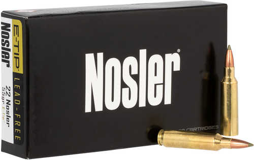 Nosler .22 Nosler E-Tip 55 Grain Ammo 20 Rounds Polymer
