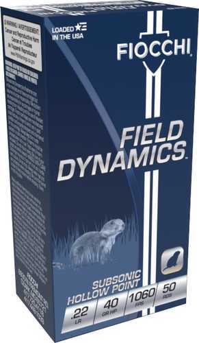 Fiocchi 22 Long Rifle 40 Grain Subsonic Hollow Point - Ideal for Hunting and High-Volume Shooting