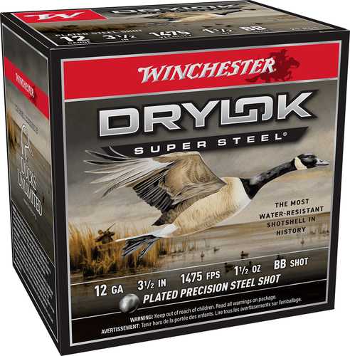 Winchester DryLok Steel Shot 12 Gauge 25 Rounds BB