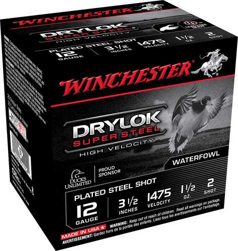 12 Gauge 25 Rounds Winchester Steel Shot Ammunition Size 2