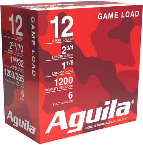 Aguila 12 Gauge Shotgun Ammunition 25 Rounds Lead Number Six