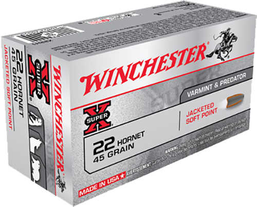 Winchester 22 Hornet 45 Grain Soft Point 50 Rounds Ammo
