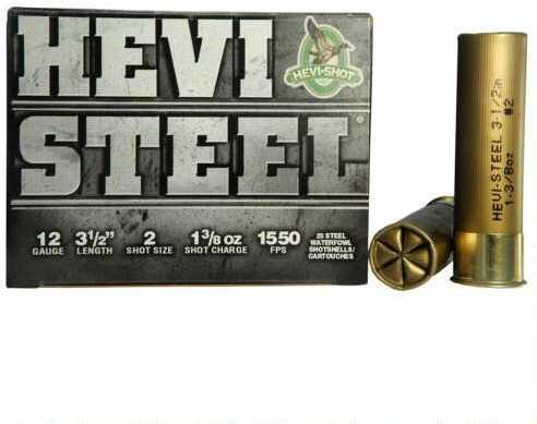 HEVI Steel 12 Gauge Shotgun Ammunition 25 Rounds 3 1 2 Inch