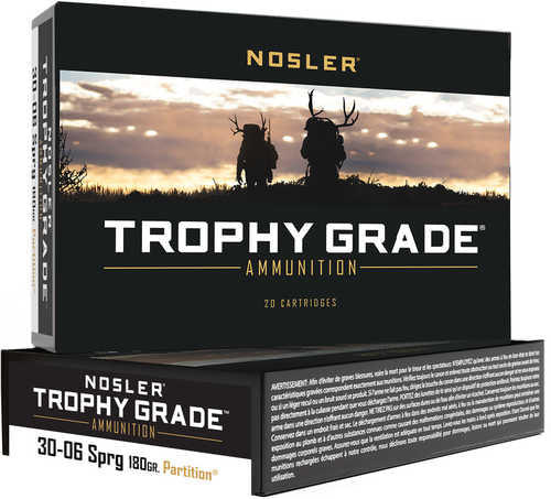 Nosler Trophy Grade Rifle Ammo 30 06 180 Grain Soft Point