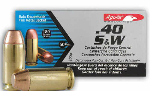 Aguila 40 S&W 180 Grain Full Metal Jacket – Reliable Non-Corrosive Ignition