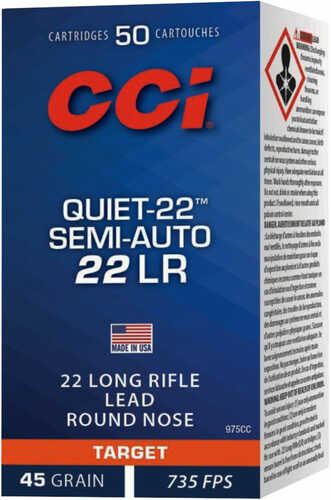 CCI Quiet-22 Subsonic 22 Long Rifle Ammunition - 75 Percent Less Noise for Quiet Shooting