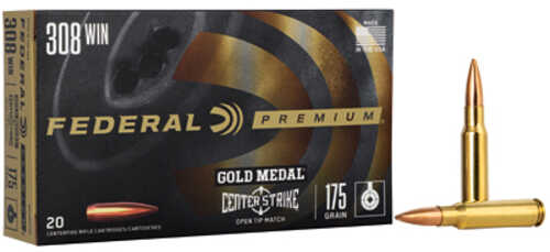 Federal 308 Win 175 Gr Open Tip Match Ammo - 20 Rounds