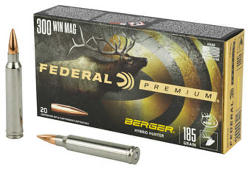 Federal 300 Win Mag 185 Grain Hollow Point Ammo 20 Rounds