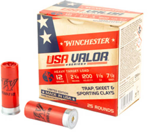 Winchester USA VALOR 12 Gauge Shot SevenPointFive 25 Rounds